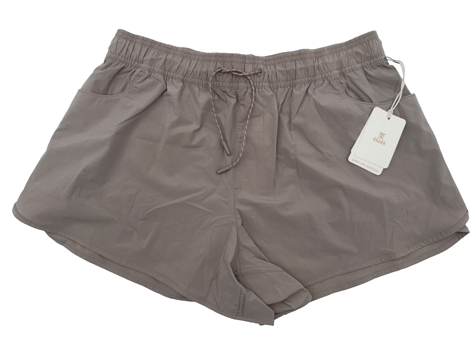 $69 Roark Women's Rapids Hybrid Shorts 3.5” - Rock - Medium - New With Tags