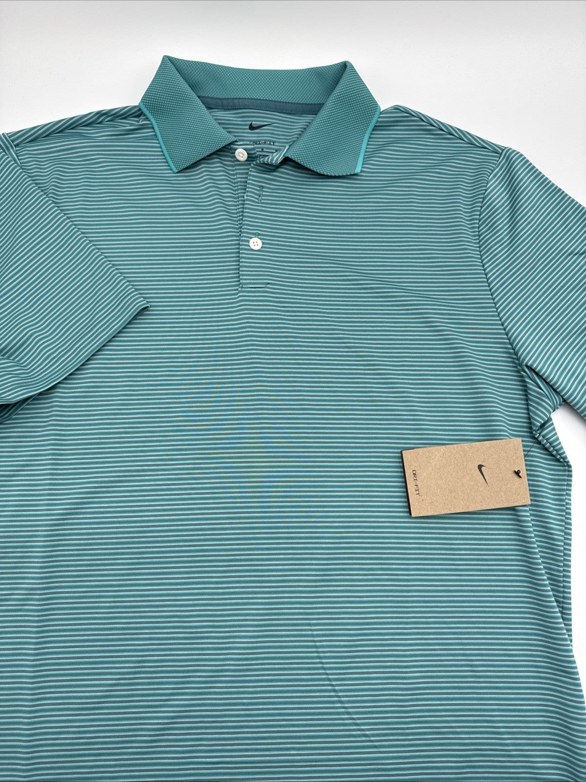 $90 Nike Men’s Dri-FIT Stripped Polo Golf Shirt- Green- Medium- New With Tag