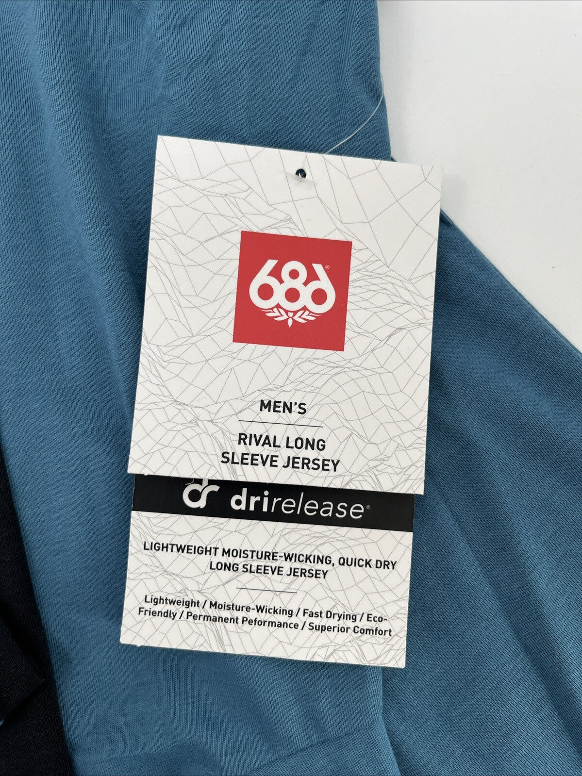 686 Men’s Rival Long Sleeves Biker Jersey  Shirt KCRGNS45- Blue Ash - Medium-New