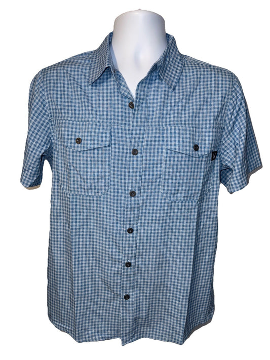 $69 Spyder Men's Short Sleeve Button Down Shirt - Blue - Small - New With Tags