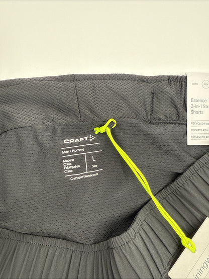 $65 Craft Men’s Adv Essence 2-in-1 Stretch Shorts- Black- Large - New with tag