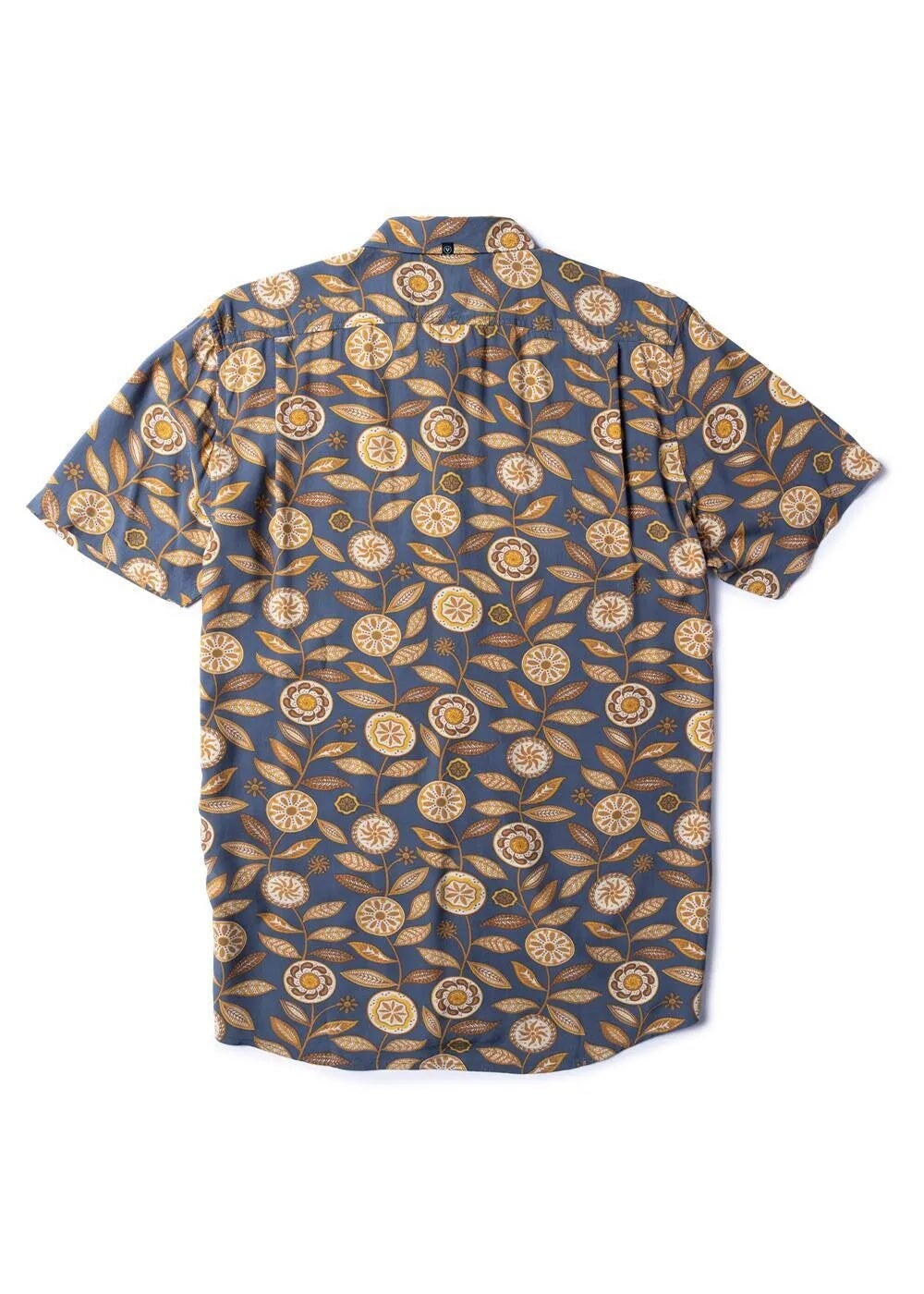 $70 Vissla Men’s Woven Medallions Eco Button Down Shirt - Blue/Gold - Small-New
