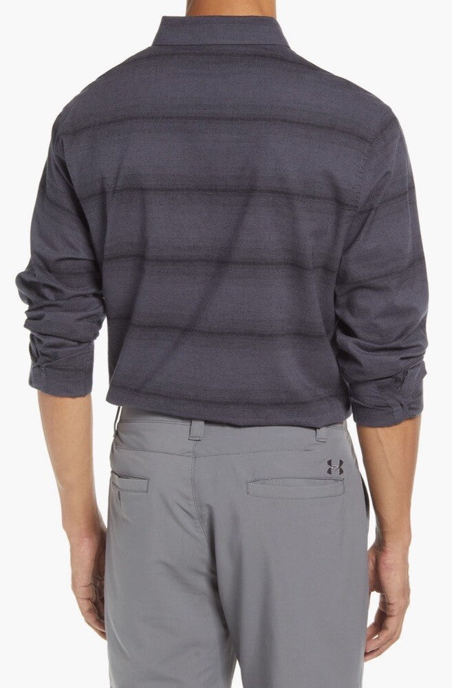 $125 Travis Mathew Men’s Stretch Stripe Button Long Sleeve Shirt- Zeke-Small-New