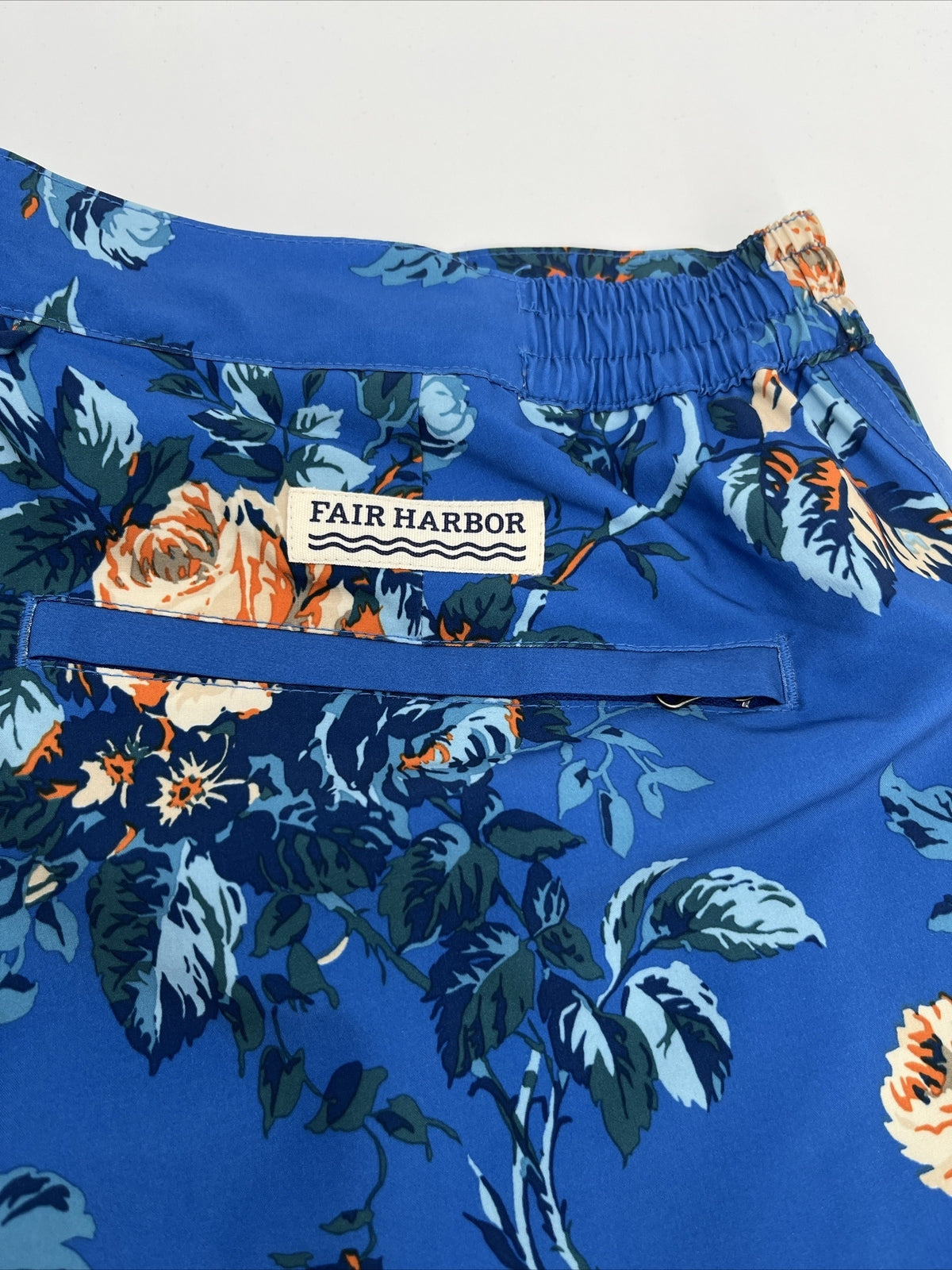 $68 Fair Harbor Men’s The Sextant Casual Swim Trunks-Blue Rose -36W-New
