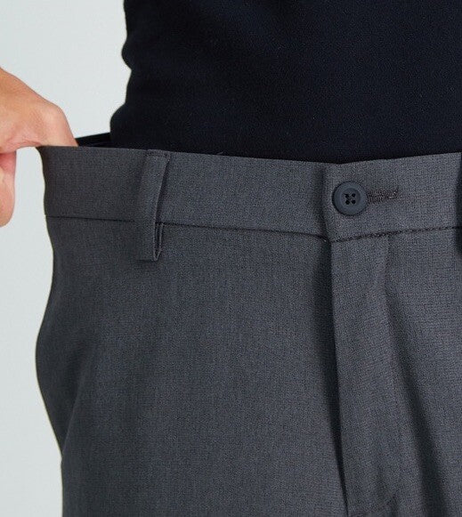 Haggar Men’s Cool Right Performance Flex Slim Fit Flat-Front Pants-Black-32Wx32L