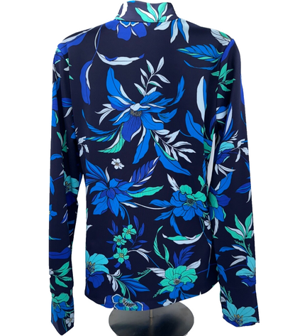 $98 Women’s Tommy Bahama Active Full Zip Jacket - Navy Floral- Medium - New