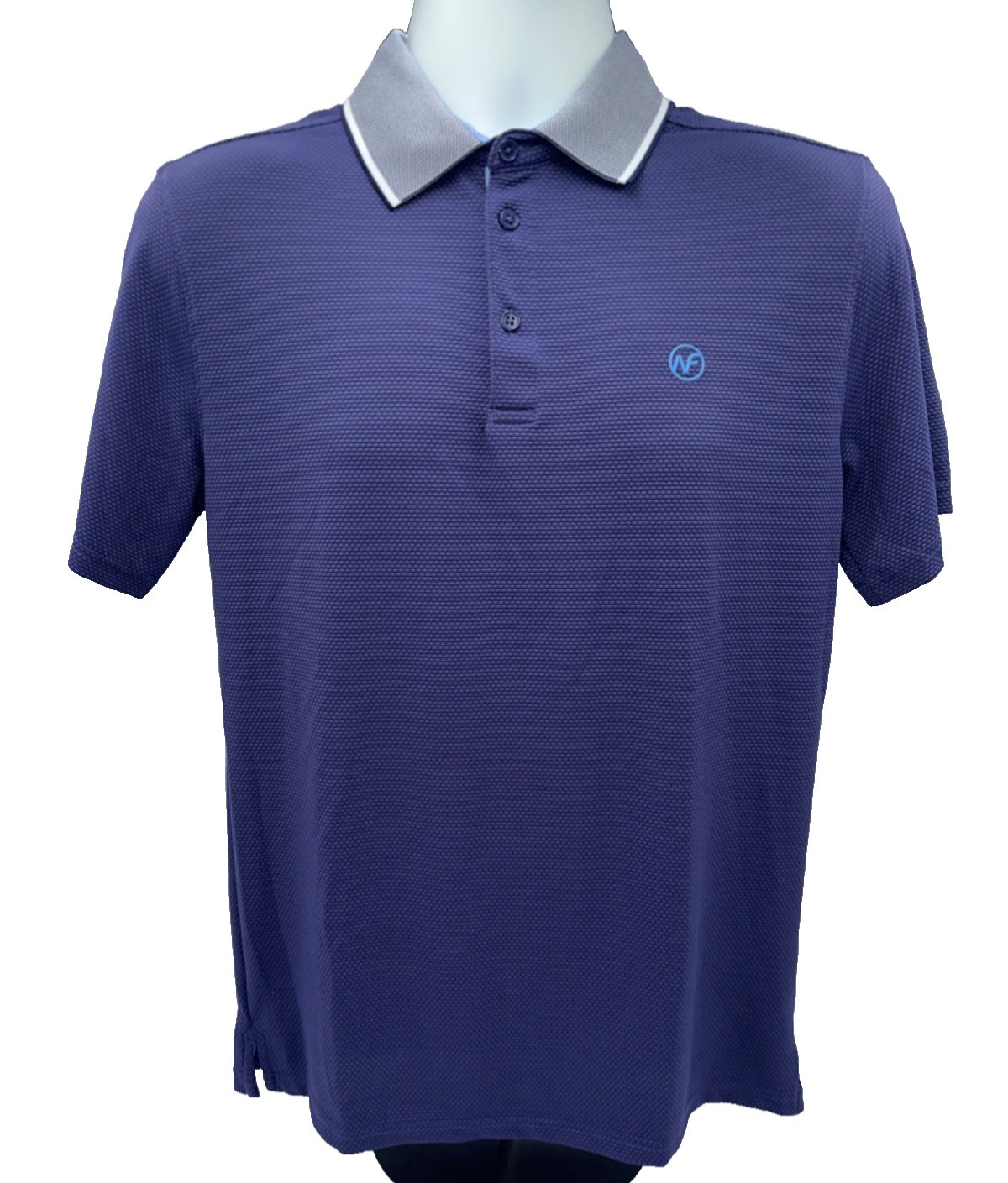 Next Flex Victory Men’s Textured Solid Golf Polo Shirt - Apollo - Small-New