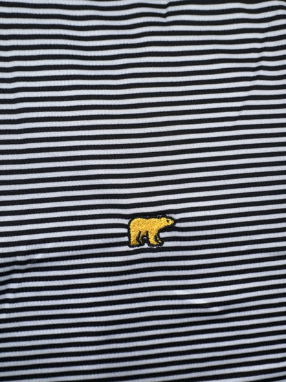 $70 Jack Nicklaus Men’s Striped Performance Golf Polo - White/Black - Medium-New