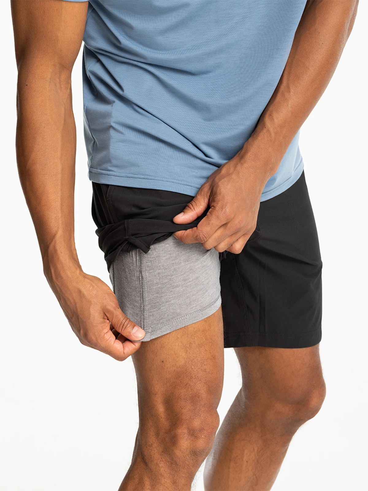 $84 Free Fly Men's Lined Active Breeze Short 7” - Black - Medium - New With Tag