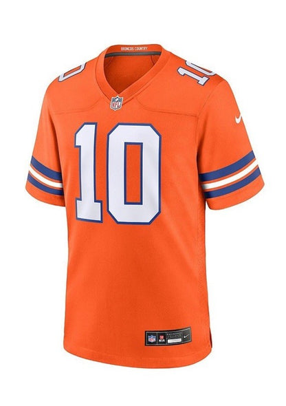 Nike men’s Bo Nix Denver Broncos Mile High 1977 Throwback Jersey-Orange-Medium