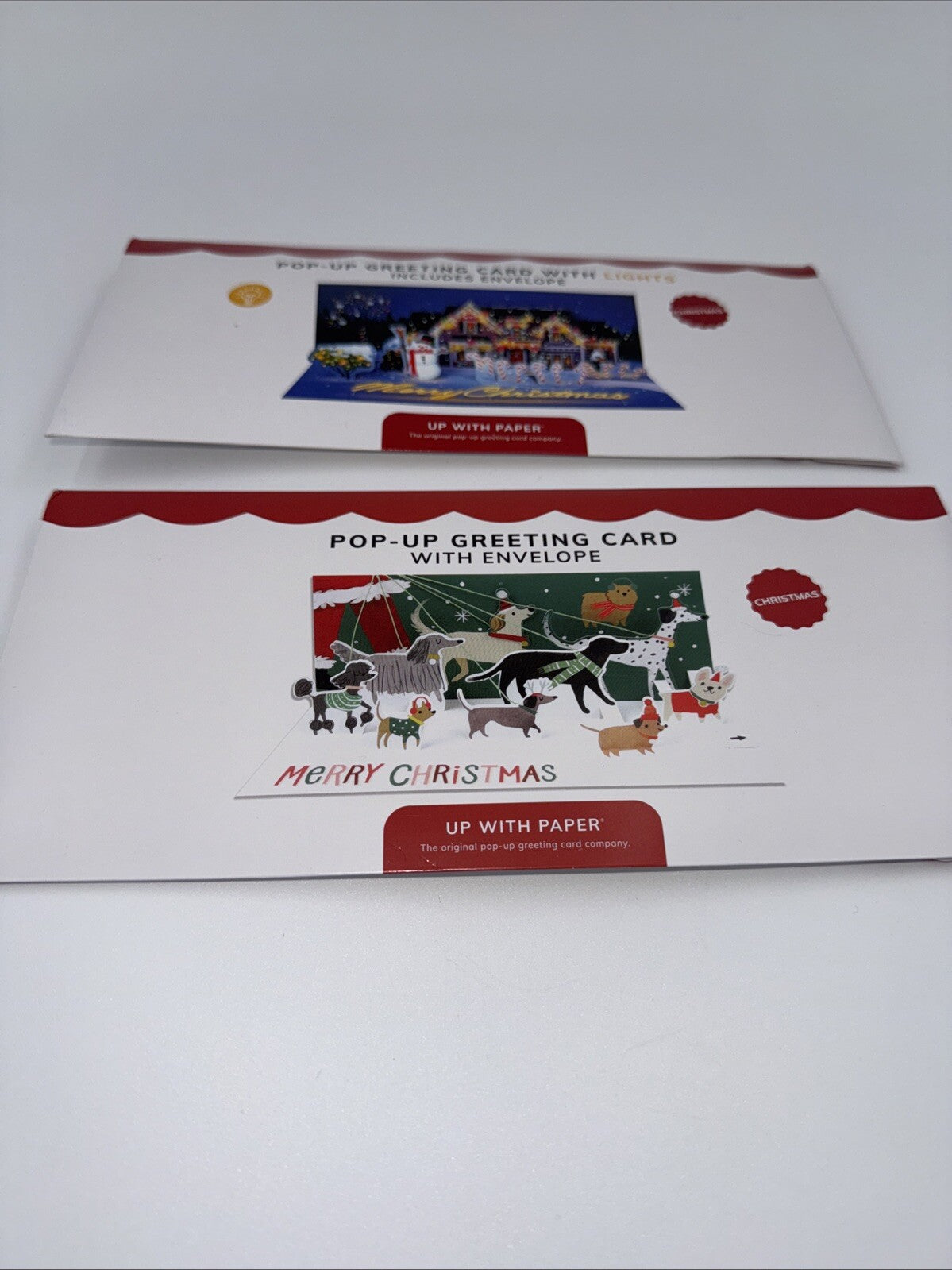 Lot Of 2 Up With Paper 3D Pop-Up Christmas Cards- Combo B- Over $30 Retail!