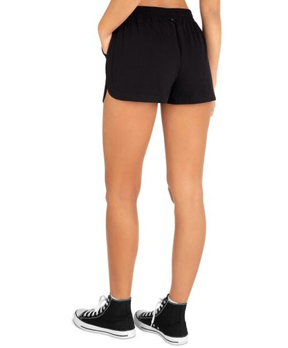 Hurley Women’s Juniors Ring Leader Woven Pull-On Shorts - Black- Small