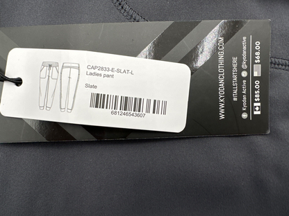 $68 Kyodan Women’s Jogger Pants -CAP2833ESLATL - Slate - Large - New With Tags