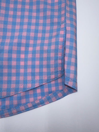 $50 Croft And Borrow Men’s Button Up Long Sleeve Shirt - Blue/Pink -Small-New