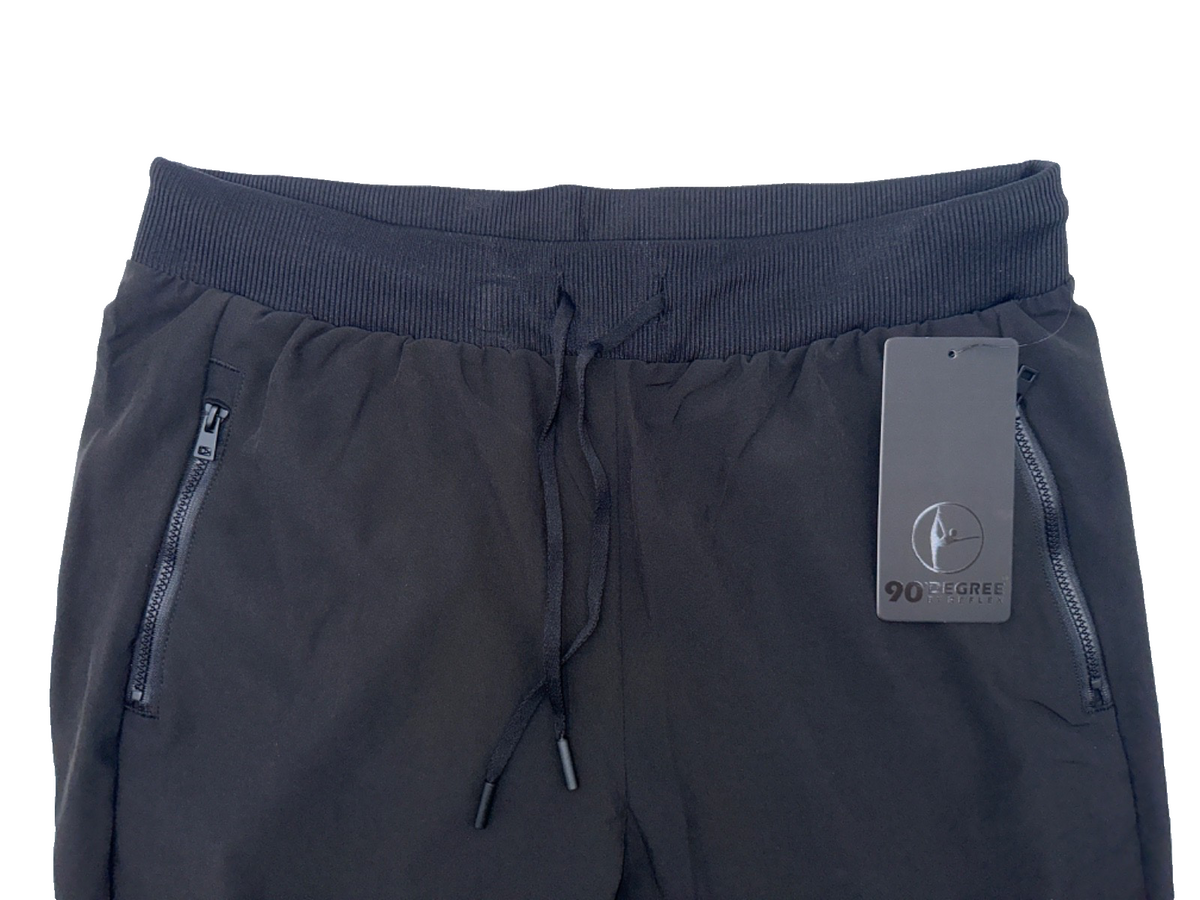 $78   90 Degree Women's Woven Joggers - PW71293 - Black - Medium - New With Tag