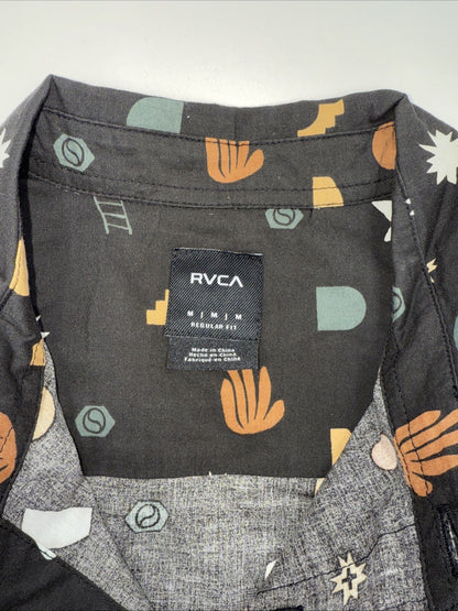 $66 RVCA Men’s ANYTIME S/S Button Shirt - PTK Brown -Size:  Medium - New Tag