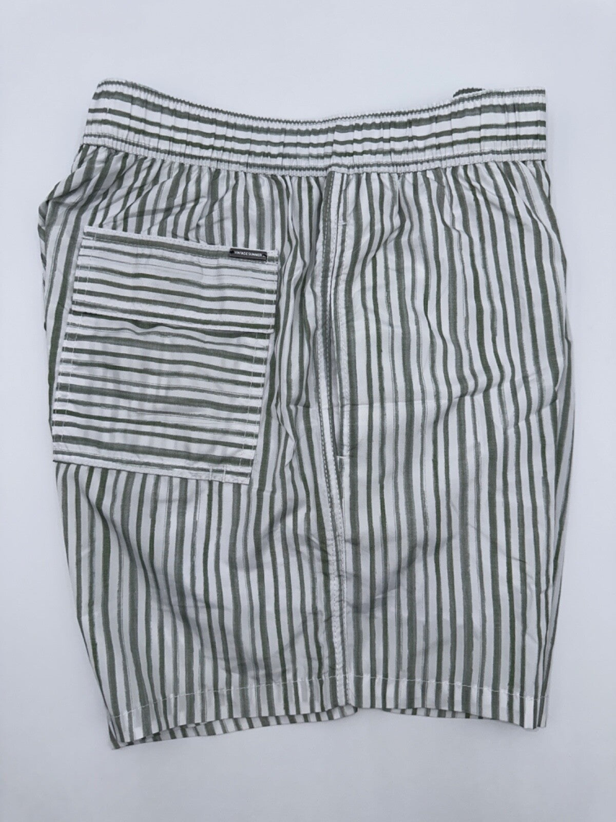 $65 Vintage Summer Men's Compression Lined Volley Swim Shorts -Green-Small-New