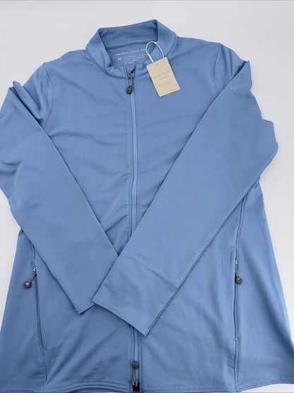 $195 Peter Millar Women’s Katy Full Zip Layer Jacket - Channel Blue- Medium-New