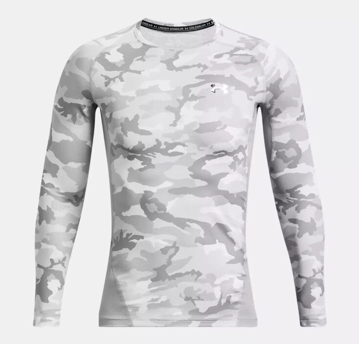 $80 Under Armour Men’s CGI Compression Crew Training Shirt-Gray Camo-Medium-New