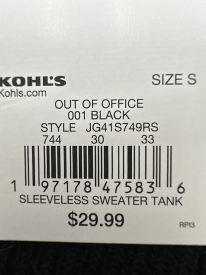 SO Women’s Sleeveless Sweater Tank Top - Black - Small - New With Tag