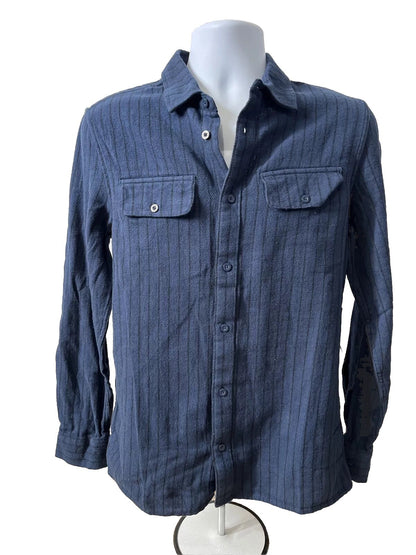 Vans Men's Station Striped Shirt Button Front -Dress Blue- Small- New Tag $50