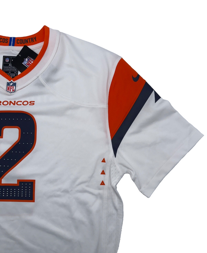$90 Nike Youth Denver Broncos Patrick Surtain II Jersey - White/Orange- XLarge