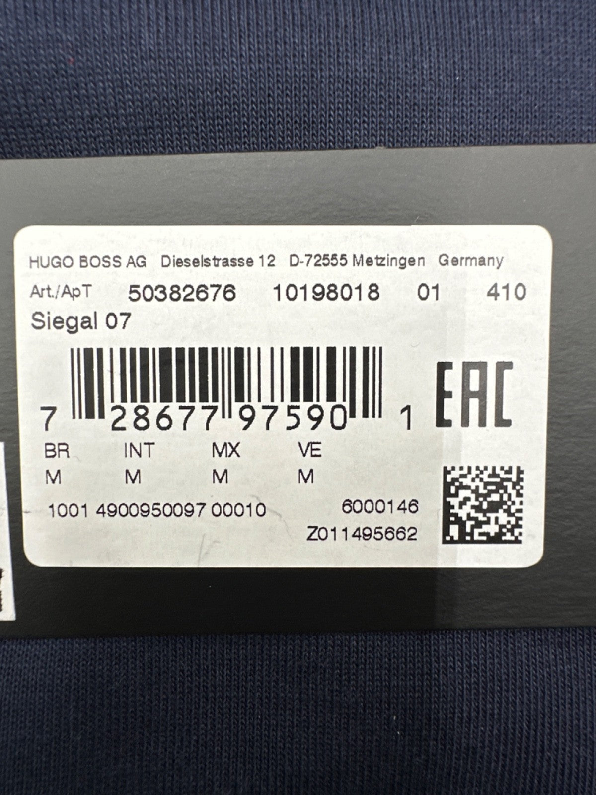 $148 Hugo Boss Men's Siegal 1/4 Zip - 50382676 - Navy - Medium - New With Tags