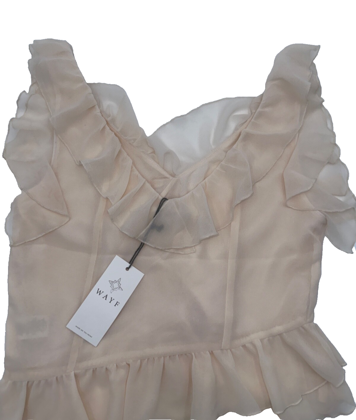 $68  Wafe Women's Polyester Ruffle Blouse - Peach - Small - New With Tags