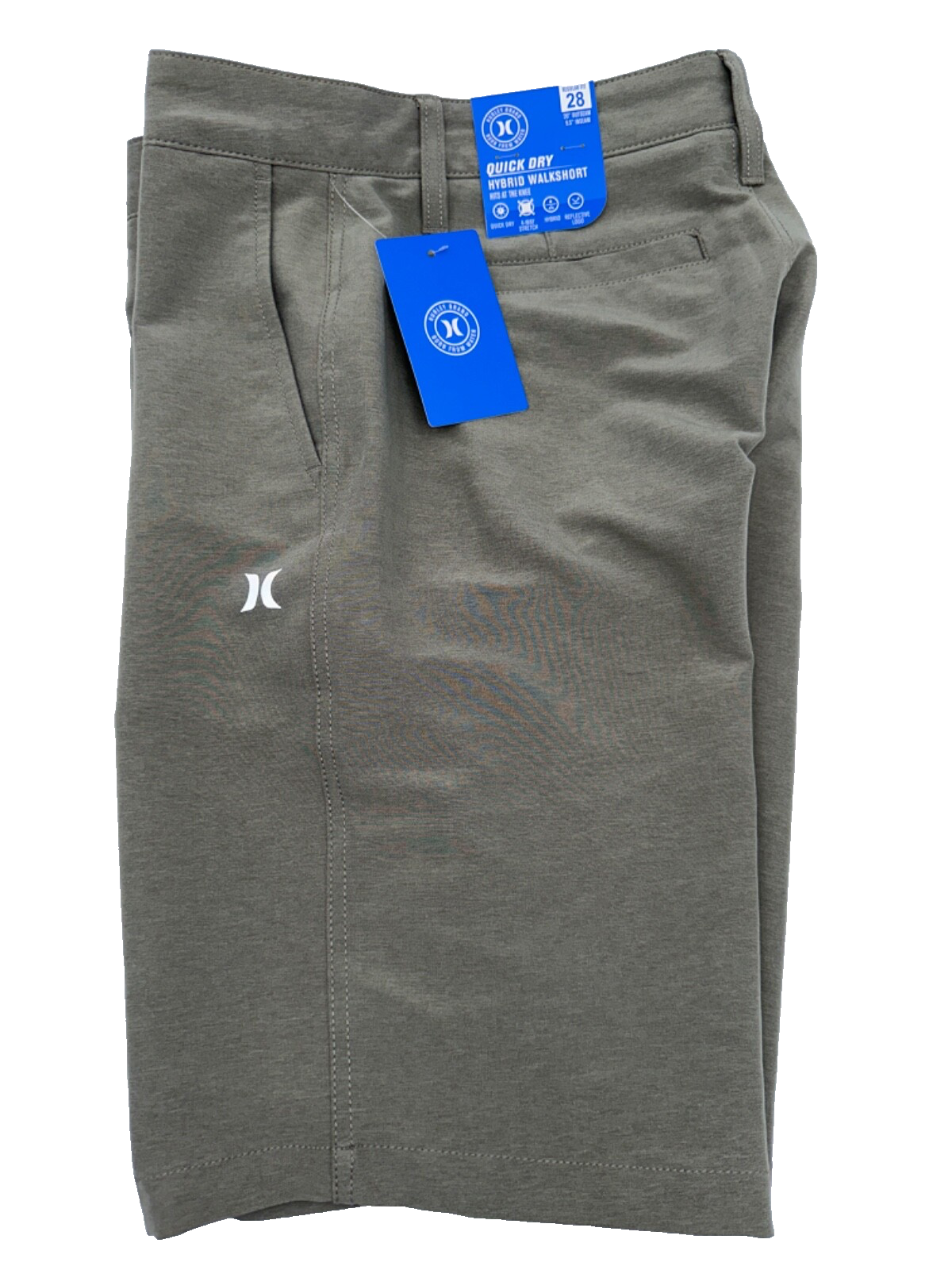 $50 Hurley Men's 4 Way Stretch Heathered Walk Short - Woodlands - Size 28 - New
