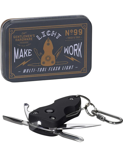 Wild & Wolf Gentlemen's Hardware Multi-Tool Flashlight, Knife, Screwdriver, Etc.