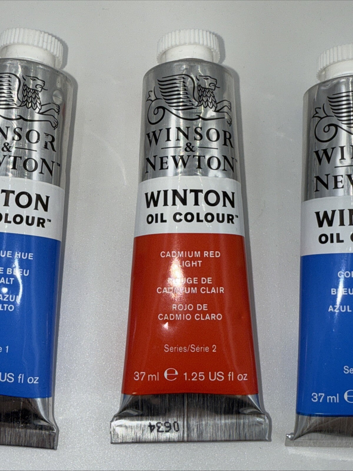 Combo Of 3 Winsor and Newton Winton Oil Colour 1.25 oz. Cadmium 1 Red,2 Blue