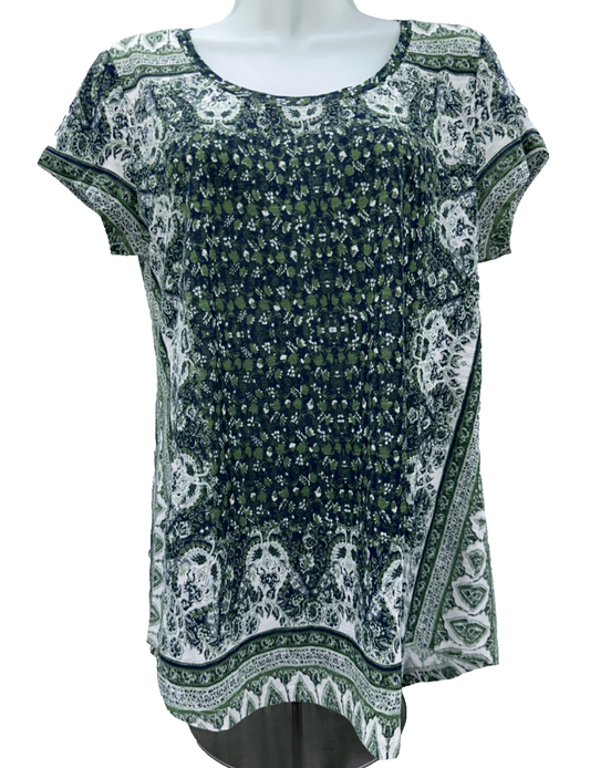 $40 Lucky Brand Woman's Short Sleeve T-Shirt - Green - Small - New With Tag