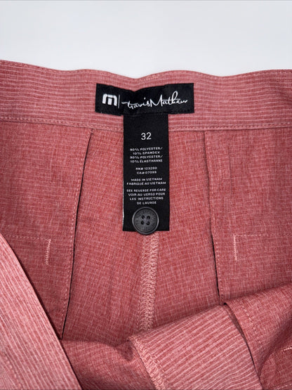 $94 Travis Mathew Men’s Sand Harbor Golf Shorts-Heather Garnet Rose- 32W-New Tag