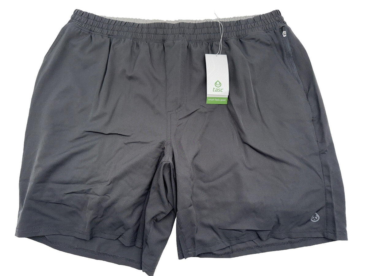 $64 Tasc Men's Weightless Recess 8" Tech Shorts-Dark Alloy Grey-2XLarge -New Tag