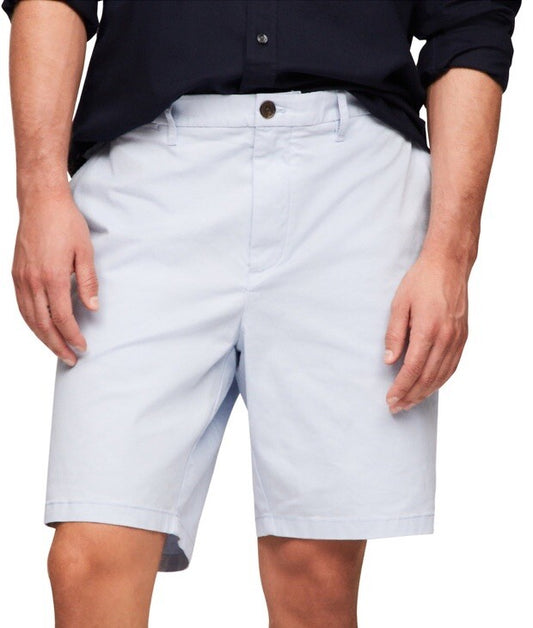 $70 Tommy Hilfiger Men's Brooklyn 1985 Chino 9” Shorts-Sky Blue-30W- New Tags