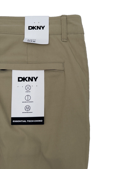 $90 DKNY Men's Essential Tech Chino Pant - Khaki - 32W x 30L - New With Tags