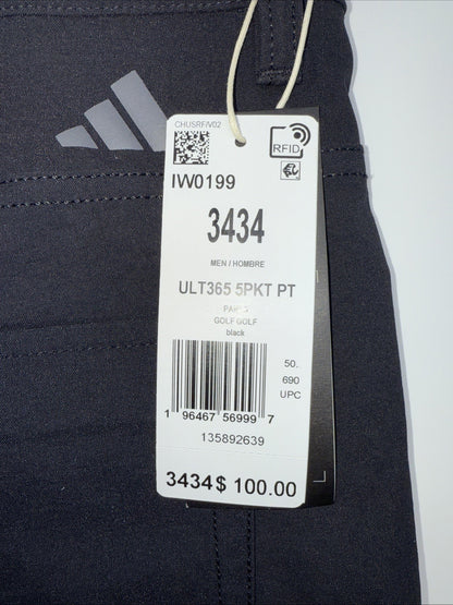 $100 ADIDAS Men's Ultimate 365  5-Pocket Tapered Golf Pants-Black -34W 34L-New