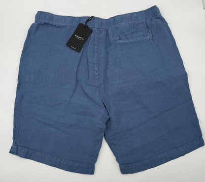 $139 Bugatchi Men’s-Linen Bermuda Short-Rivera Blue- 36W-New Tag