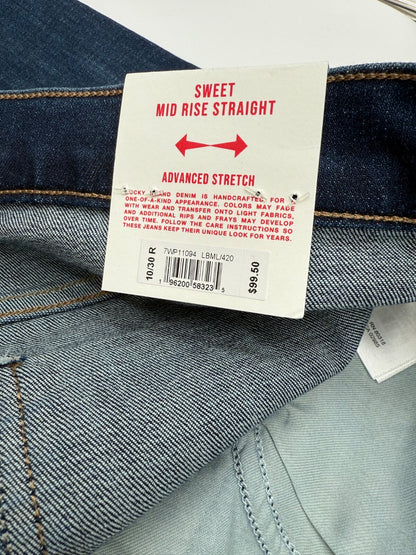 $99 Lucky Brand Women’s- Sweet Mid Rise Straight Jeans-10/30R-Dark Blue-New Tag