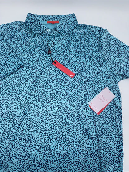 $110 Redvanly Men’s Pierre Golf Performance Polo Shirt-Curaçao-XLarge-New