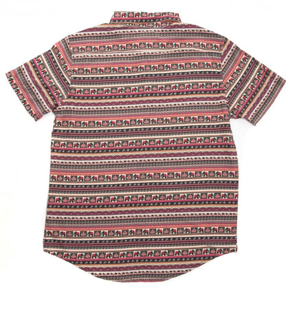 $65 Bermies Men’s- Boho Elephants Rayon Stretch Shirt- Multicolor-Small- New Ta
