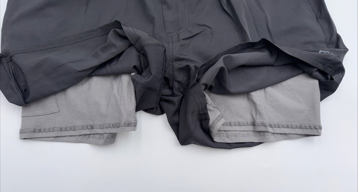 $64 Tasc Men's Weightless Recess 8" Tech Shorts-Dark Alloy Grey-2XLarge -New Tag