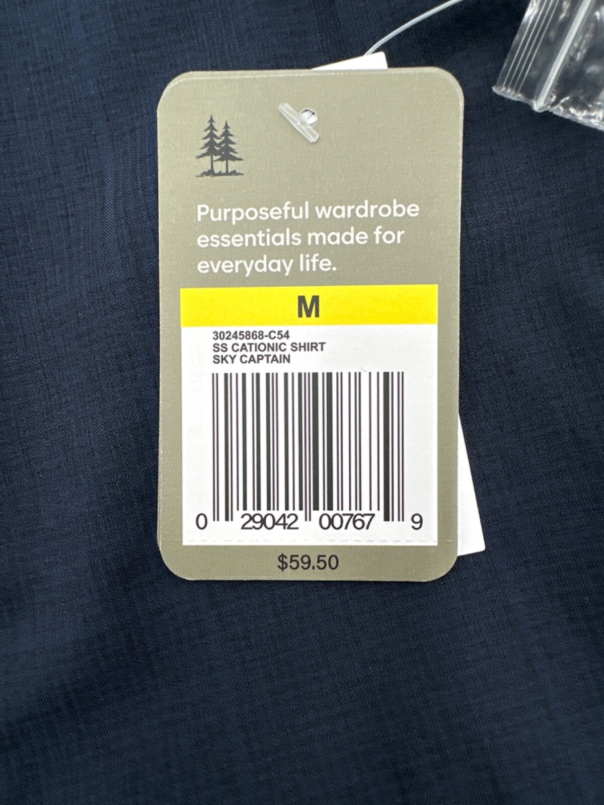 $60 G.H. Bass Men’s SS Cationic Button Down Shirt - Sky Captain - Medium - New