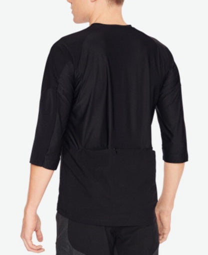$160 POC Men’s Resistance Enduro Cycling Jersey Zip Neck 3/4 Sleeve-Black-Medium
