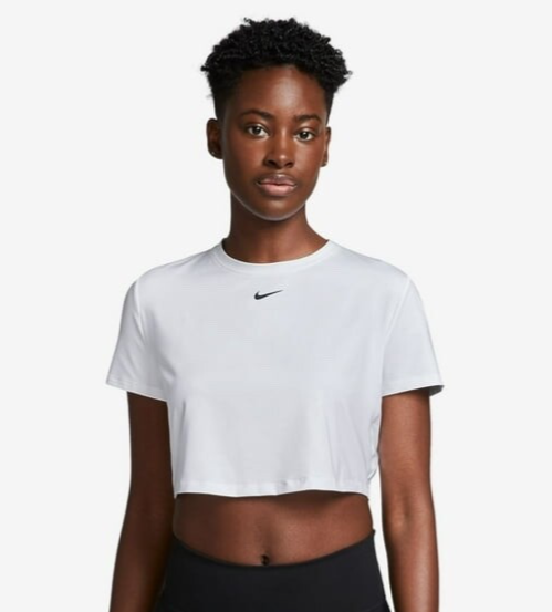 $45 Nike Women’s One Dri Crop Short Sleeve Shirt - White - Medium -New With Tag