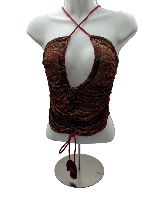 $98 Free People Women’s-Crop Cocktail Tank Top -Multicolor- Small-New Tag
