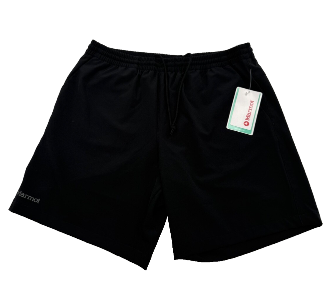 $70 Marmot Men’s- Elche UPF 50 Shorts 7”-Black-Medium-New Tag