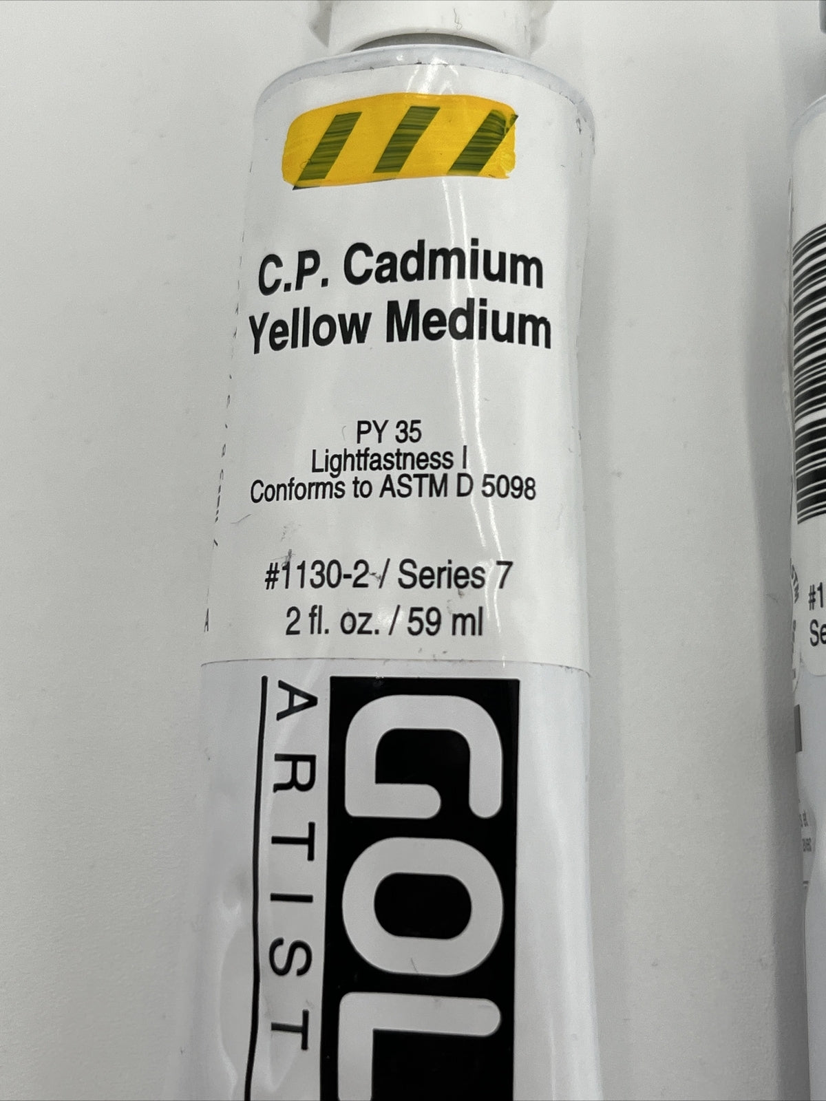 Lot 2-GOLDEN Artist C.P Cadmium Red Medium,Yellow Med,Ser. 9 Acrylic Paint 2 oz