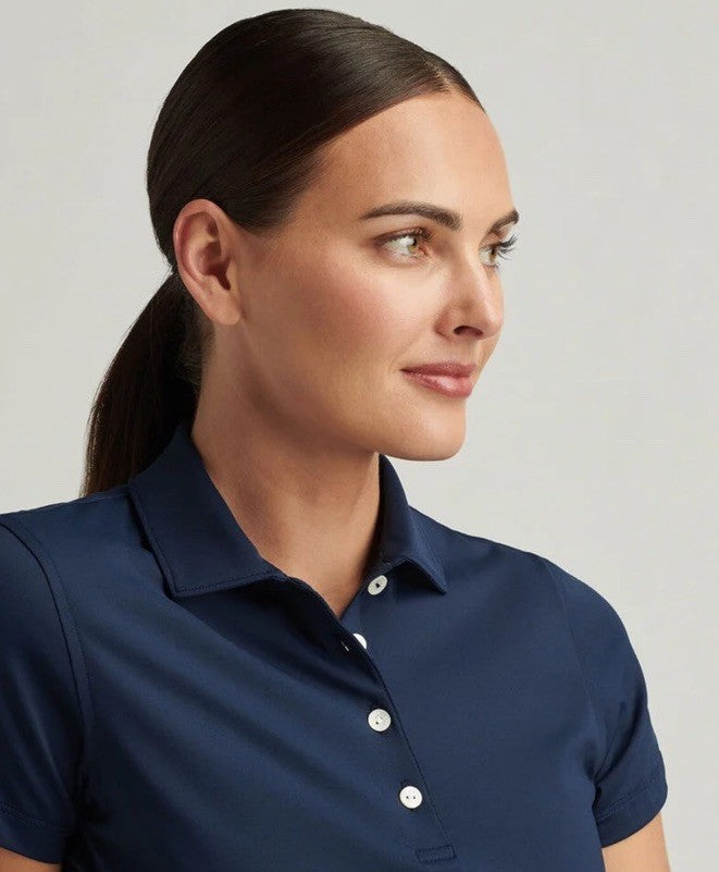$95 Peter Millar Women's Sun Protection UPF 50+ Golf Polo Shirt-Navy-XSmall -New
