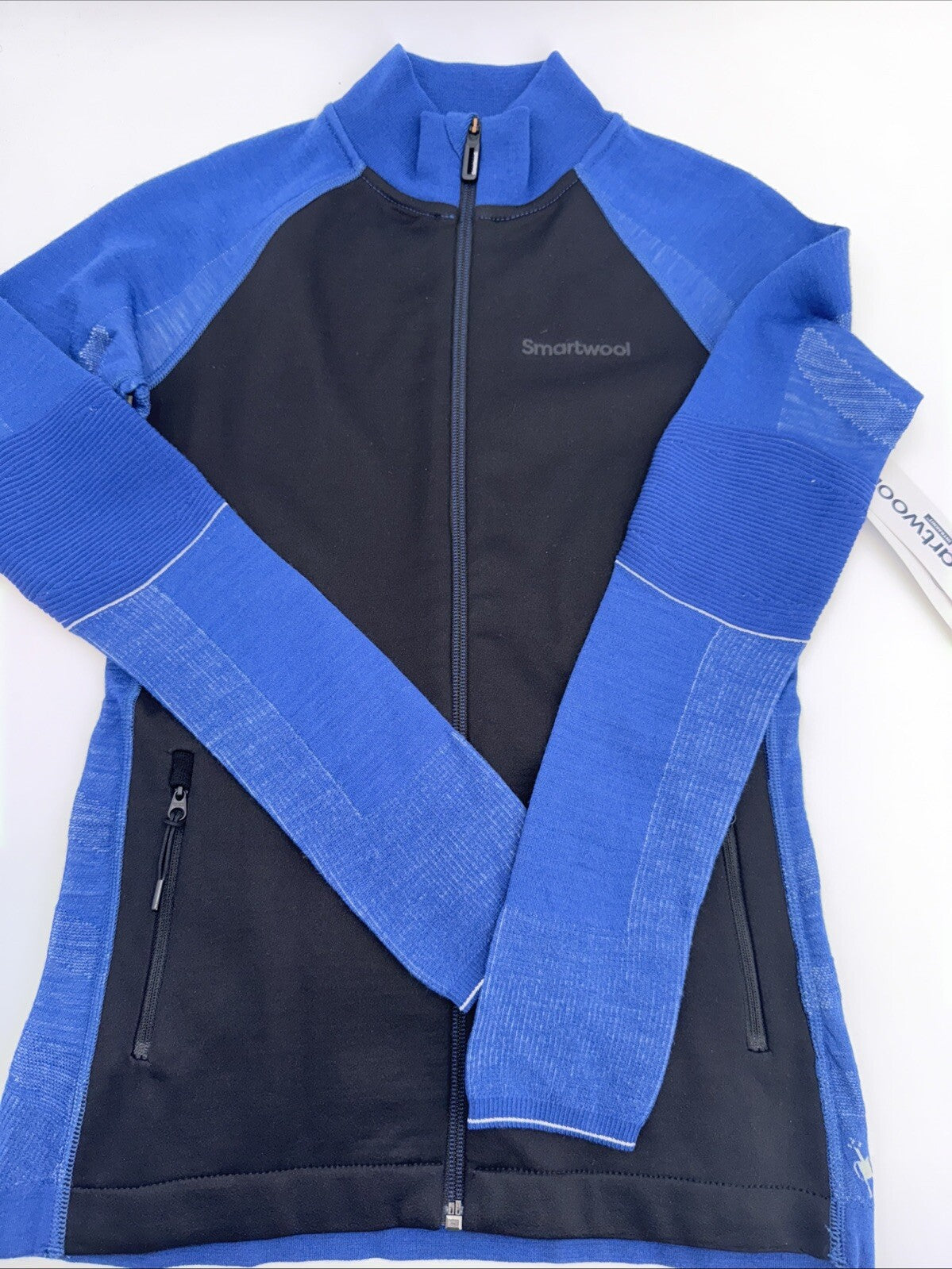 $200 SmartWool Woman’s Intraknit Active Jacket Merino Wool-Black/Blue-Medium-New